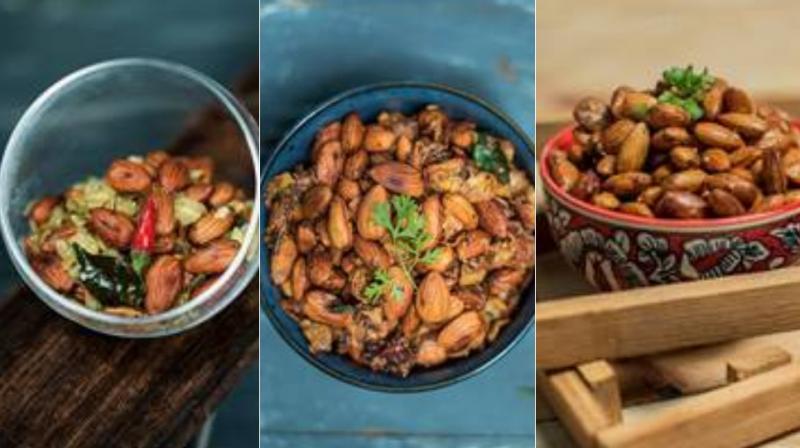 Consuming 43 grams of dry-roasted, lightly salted almonds every day reduced hunger and improved dietary vitamin E. Consuming 43 grams of dry-roasted, lightly salted almonds every day reduced hunger and improved dietary vitamin E.