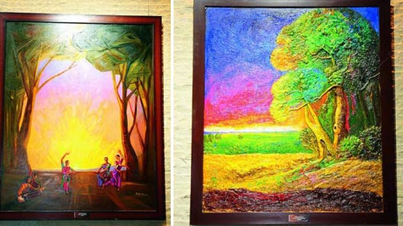impressionistic style: In his series of works titled ‘soundscapes’, Aqeel has manifested portraits of well known singers and dancers. impressionistic style: In his series of works titled ‘soundscapes’, Aqeel has manifested portraits of well known singers and dancers.