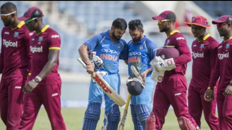 West Indies who will aim to halt India’s winning streak, has won two and lost the remaining four matches it played. (Photo:AFP) West Indies who will aim to halt India’s winning streak, has won two and lost the remaining four matches it played. (Photo:AFP)