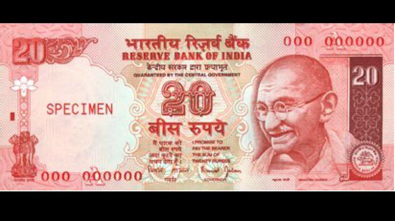 New Rs 20 notes are on anvil. New Rs 20 notes are on anvil.
