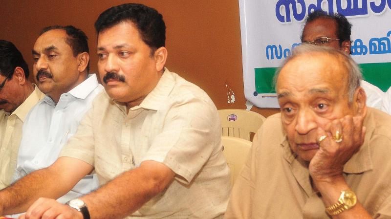 JD(U) chairman M.P. Veerendra Kumar, general secretary Sheikh P. Harris and leaders V. Surendran Pillai and K.P. Mohanan at the state executive meet on Thursday (Photo: A.V. MUZAFAR) JD(U) chairman M.P. Veerendra Kumar, general secretary Sheikh P. Harris and leaders V. Surendran Pillai and K.P. Mohanan at the state executive meet on Thursday (Photo: A.V. MUZAFAR)