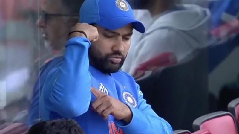 After the all-rounder reached his fifty, Rohit Sharma gestured at him from the dressing room, stating that Jadeja is strong enough to take India over the line. (Photo: twitter) After the all-rounder reached his fifty, Rohit Sharma gestured at him from the dressing room, stating that Jadeja is strong enough to take India over the line. (Photo: twitter)