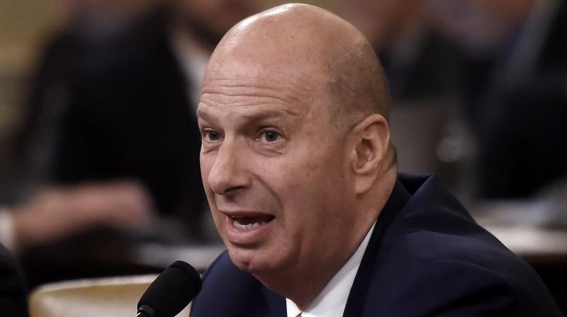 In this file photo taken on November 20, 2019 US ambassador to the European Union Gordon Sondland testifies during the House Intelligence Committee hearing in the impeachment inquiry into U.S. president Donald Trump on Capitol Hill in Washington, DC. (AFP) In this file photo taken on November 20, 2019 US ambassador to the European Union Gordon Sondland testifies during the House Intelligence Committee hearing in the impeachment inquiry into U.S. president Donald Trump on Capitol Hill in Washington, DC. (AFP)