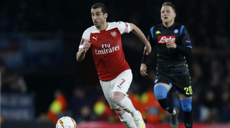 Mkhitaryan has played 11 games during Arsenal’s Europa League campaign this season and his absence will be a blow for the club, who need to lift the trophy in Baku in order to qualify for next season’s Champions League. (Photo: AFP) Mkhitaryan has played 11 games during Arsenal’s Europa League campaign this season and his absence will be a blow for the club, who need to lift the trophy in Baku in order to qualify for next season’s Champions League. (Photo: AFP)