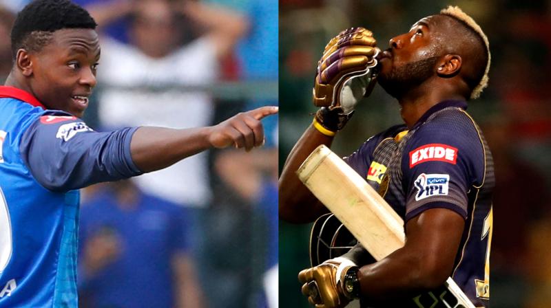 Swashbuckling Andre Russell's big-hitting prowess will be pitted against Kagiso Rabada's inch-perfect yorkers for the second time when Kolkata Kight Riders face Delhi Capitals in a return-leg fixture of the IPL on Friday. (Photo: AP) Swashbuckling Andre Russell's big-hitting prowess will be pitted against Kagiso Rabada's inch-perfect yorkers for the second time when Kolkata Kight Riders face Delhi Capitals in a return-leg fixture of the IPL on Friday. (Photo: AP)