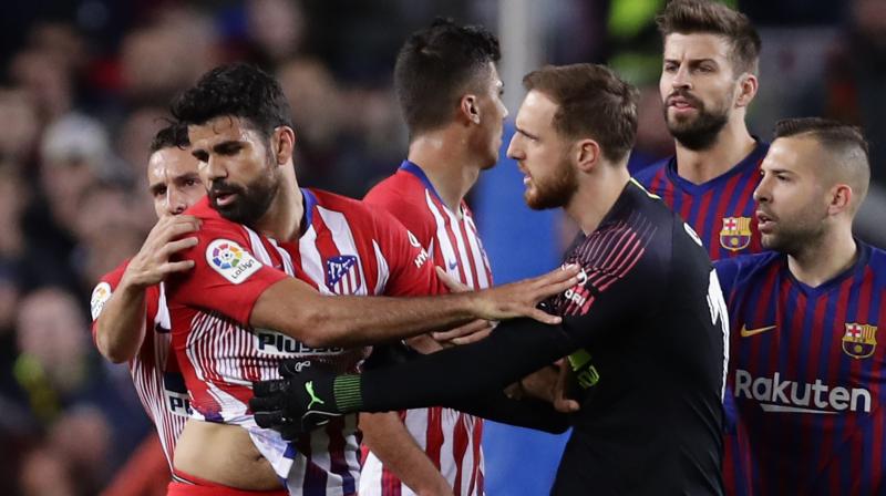 Costa was accused of insulting referee Jesus Gil Manzano while complaining about a non-call of a foul on him. (Photo: AP) Costa was accused of insulting referee Jesus Gil Manzano while complaining about a non-call of a foul on him. (Photo: AP)