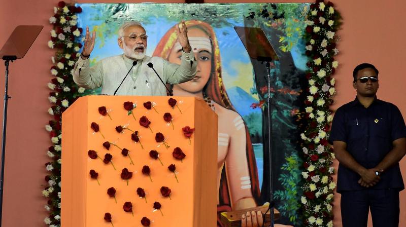 Prime Minister Narendra Modi speaks during the Prime Minister Narendra Modi speaks during the