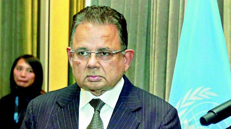 After 11 rounds of voting, judge Christopher Greenwood from Britain withdrew from the race, leaving India's nominee Dalveer Bhandari to be re-elected for a nine-year term. (Photo: File) After 11 rounds of voting, judge Christopher Greenwood from Britain withdrew from the race, leaving India's nominee Dalveer Bhandari to be re-elected for a nine-year term. (Photo: File)