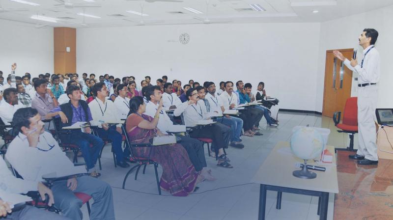 Mr Rajesh Rao, CEO & MD, Connecting The Dots (CTD), during an interactive session with teachers from government schools. Mr Rajesh Rao, CEO & MD, Connecting The Dots (CTD), during an interactive session with teachers from government schools.