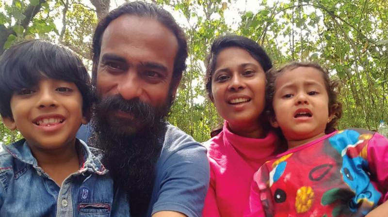 His wife Bincy, an assistant professor in Malayalam, seven-and-a-half-year-old son Shiv and four-year-old daughter Rosa have been following his fruit diet, comprising raw fruits, pulp and cold-pressed juice. His wife Bincy, an assistant professor in Malayalam, seven-and-a-half-year-old son Shiv and four-year-old daughter Rosa have been following his fruit diet, comprising raw fruits, pulp and cold-pressed juice.