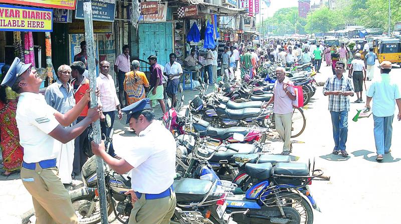 As per building rules, adequate number of street parking spaces have to be made available by owners of commercial establishments. As per building rules, adequate number of street parking spaces have to be made available by owners of commercial establishments.