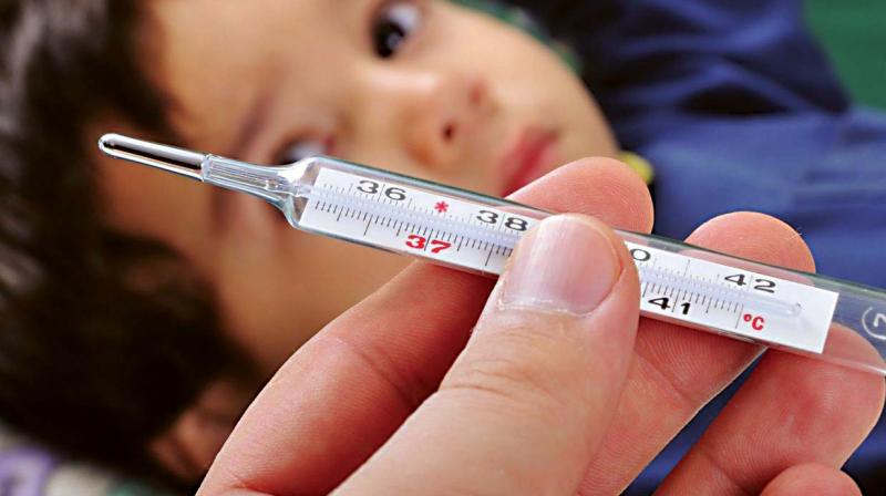 Dengue fever is caused by dengue virus and is accompanied with symptoms like high fever, vomiting, pain in the abdomen, headache, severe joint pains and skin rashes. Dengue fever is caused by dengue virus and is accompanied with symptoms like high fever, vomiting, pain in the abdomen, headache, severe joint pains and skin rashes.
