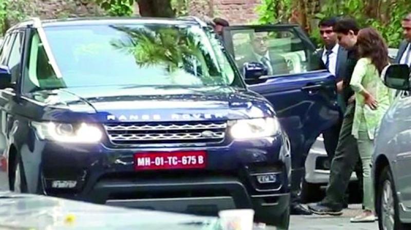The actress-turned-producer went along with husband, Shriram Nene, over the weekend to check out a Range Rover and take it on a test drive. The actress-turned-producer went along with husband, Shriram Nene, over the weekend to check out a Range Rover and take it on a test drive.