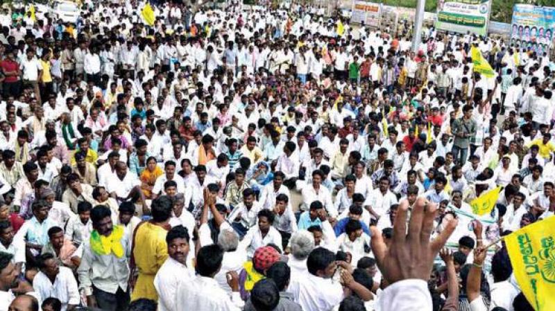 A file photo of Madigas protesting for internal quota in Chitradurga. A file photo of Madigas protesting for internal quota in Chitradurga.