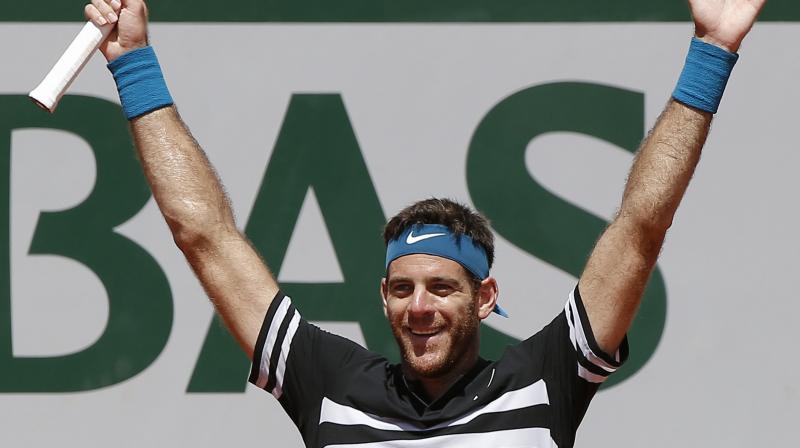 Del Potro wept courtside after downing third seed Marin Cilic 7-6 (7/5), 5-7, 6-3, 7-5. (Photo: AP) Del Potro wept courtside after downing third seed Marin Cilic 7-6 (7/5), 5-7, 6-3, 7-5. (Photo: AP)