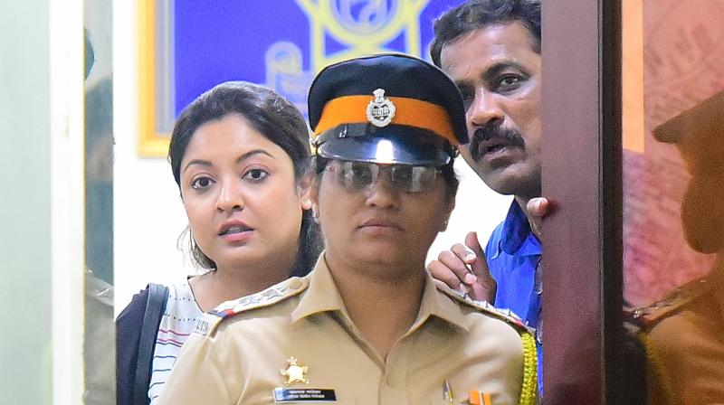 Tanushree Dutta at Oshiwara police station in Mumbai. (Photo Courtesy: Mrugesh Bandiwadekar) Tanushree Dutta at Oshiwara police station in Mumbai. (Photo Courtesy: Mrugesh Bandiwadekar)