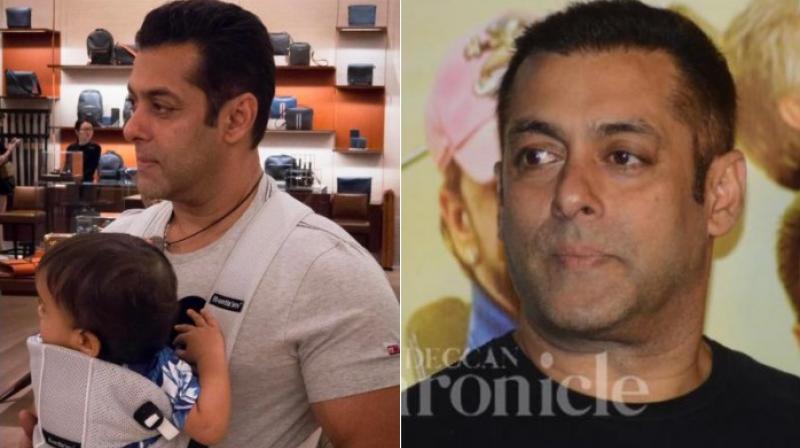 Salman Khan with nephew Ahil. Salman Khan with nephew Ahil.