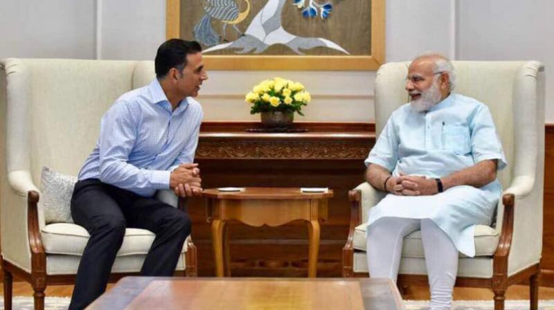Akshay Kumar engaged in a delightful conversation with Prime Minister Narendra Modi. (Photo: Twitter) Akshay Kumar engaged in a delightful conversation with Prime Minister Narendra Modi. (Photo: Twitter)