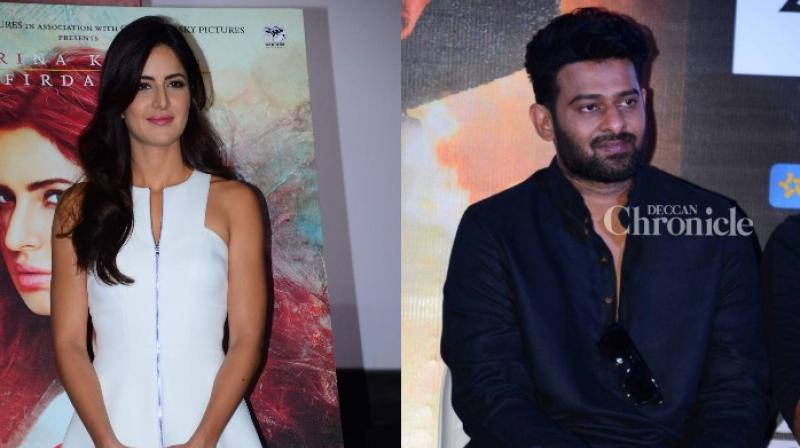 Katrina Kaif and Prabhas. Katrina Kaif and Prabhas.