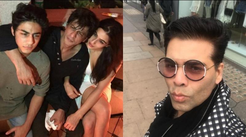 Aryan Khan, Shah Rukh Khan, Sara Ali Khan and Karan Johar. (Pics: Instagram) Aryan Khan, Shah Rukh Khan, Sara Ali Khan and Karan Johar. (Pics: Instagram)