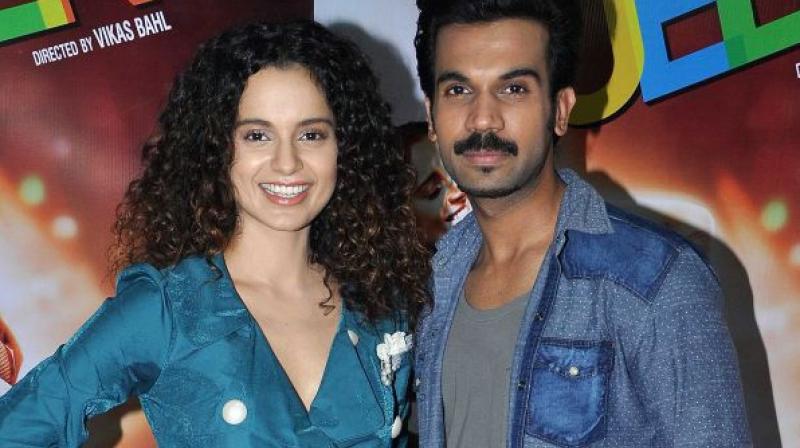 Kangana Ranaut with Rajkummar Rao. Kangana Ranaut with Rajkummar Rao.
