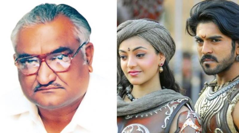 Author SP Chary and a still from 'Magadheera.' Author SP Chary and a still from 'Magadheera.'