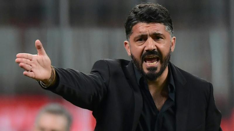 Gattuso took charge of Milan, his first job coaching a Serie A side, in November 2017. Since then, U.S. hedge fund Elliott Management has taken control of the indebted club from Chinese businessman Li Yonghong. (Photo:AFP) Gattuso took charge of Milan, his first job coaching a Serie A side, in November 2017. Since then, U.S. hedge fund Elliott Management has taken control of the indebted club from Chinese businessman Li Yonghong. (Photo:AFP)