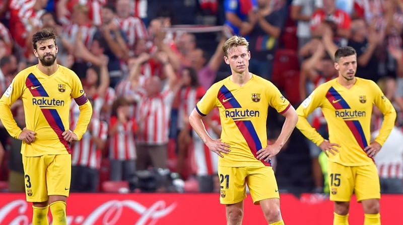 Griezmann, Barcelona's biggest offseason signing, was held scoreless in his competitive debut after joining from rival Atletico Madrid for 120 million euros. (Photo: AFP) Griezmann, Barcelona's biggest offseason signing, was held scoreless in his competitive debut after joining from rival Atletico Madrid for 120 million euros. (Photo: AFP)