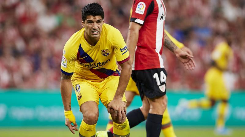 The Uruguayan was replaced in the central striker's role by new signing Antoine Griezmann. (Photo: AP) The Uruguayan was replaced in the central striker's role by new signing Antoine Griezmann. (Photo: AP)