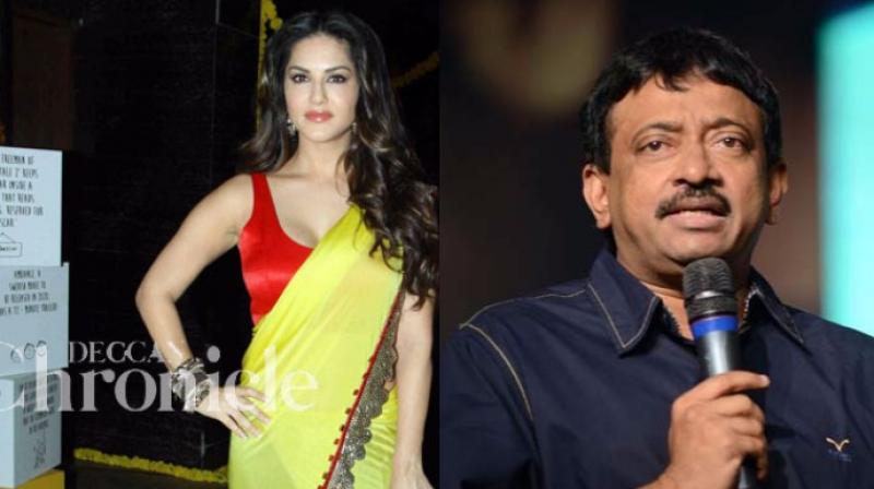 Sunny Leone and Ram Gopal Varma. Sunny Leone and Ram Gopal Varma.