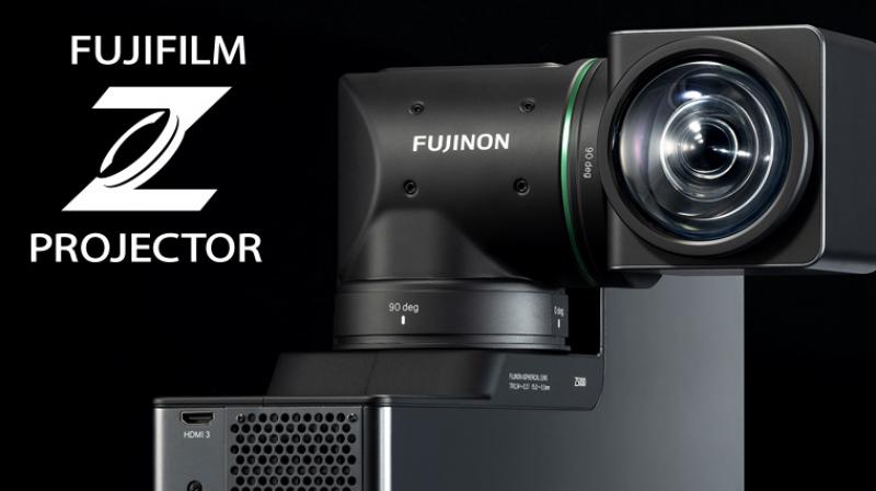 The lens allows omnidirectional image projection without moving the main projector unit. The lens allows omnidirectional image projection without moving the main projector unit.