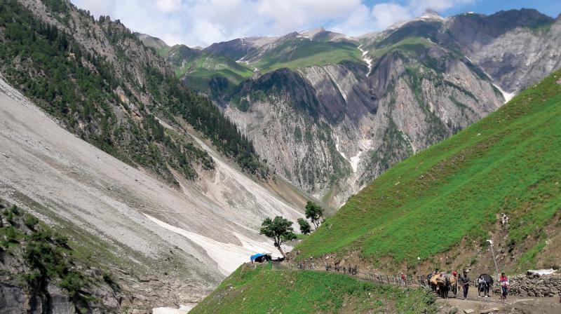 Baltal enroute Amarnath holy cave. Baltal enroute Amarnath holy cave.