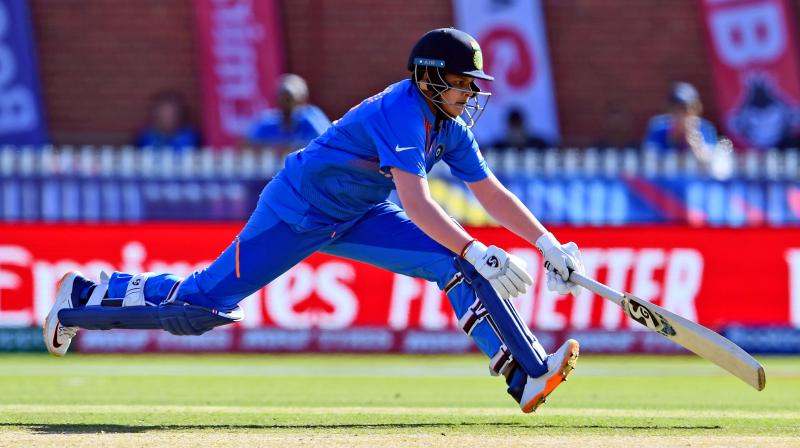 Shafali Verma takes a quick single from the Sri Lankan bowling during their Twenty20 womens World Cup cricket match in Melbourne on Saturday. AFP photo