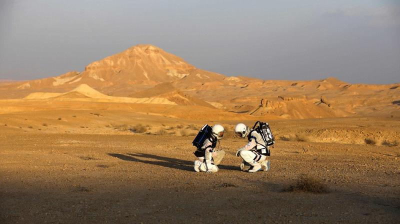 The experiment was held near the isolated Israeli township of Mitzpe Ramon, whose surroundings resemble the Martian environment in its geology, aridity, appearance and desolation, the ministry said. (Photo: AFP) The experiment was held near the isolated Israeli township of Mitzpe Ramon, whose surroundings resemble the Martian environment in its geology, aridity, appearance and desolation, the ministry said. (Photo: AFP)