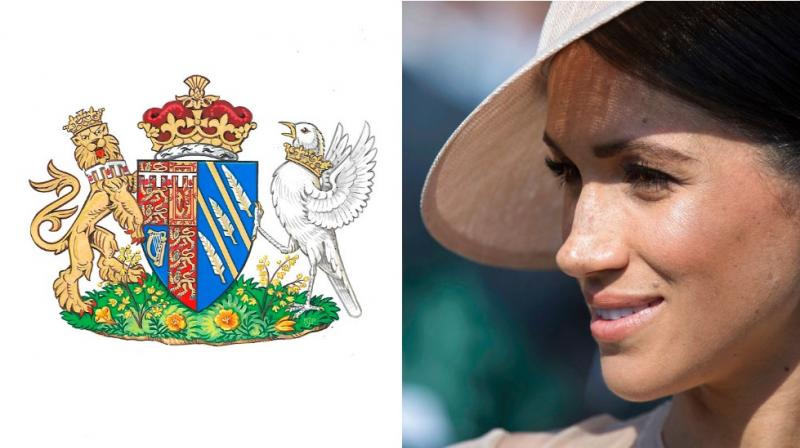 The Coat of Arms for the Duchess of Sussex, as she is now formally known, includes symbols that invoke the former actress' background and look to her future. (Photo: AP) The Coat of Arms for the Duchess of Sussex, as she is now formally known, includes symbols that invoke the former actress' background and look to her future. (Photo: AP)