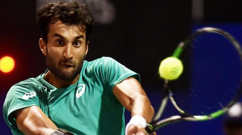 Bhambri dispatched Renzo Olivo of Argentina 6-4 6-1 in the opening qualifying round. (Photo: PTI) Bhambri dispatched Renzo Olivo of Argentina 6-4 6-1 in the opening qualifying round. (Photo: PTI)