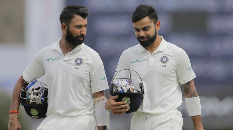 Sourav Ganguly said that Along with Virat Kohli in this team Pujara's record is as good as anybody. (Photo: AP) Sourav Ganguly said that Along with Virat Kohli in this team Pujara's record is as good as anybody. (Photo: AP)
