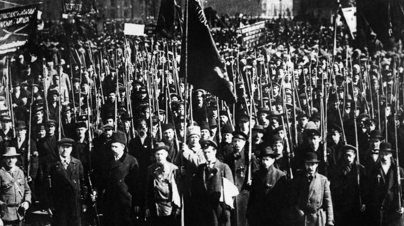 This file photo taken in 1917 shows people demonstrating in Moscow during the period of the Russian revolution. It was the year that ended centuries of royal rule, brought two revolutions, ushered in Soviet domination and changed the course of Russian history irrevocably. A century later, the country seems unsure how to treat the tumultuous events of 1917 that saw it hurtle from the abdication of the last tsar Nicholas II to a Communist dictatorship in a matter of months (Photo: AFP) This file photo taken in 1917 shows people demonstrating in Moscow during the period of the Russian revolution. It was the year that ended centuries of royal rule, brought two revolutions, ushered in Soviet domination and changed the course of Russian history irrevocably. A century later, the country seems unsure how to treat the tumultuous events of 1917 that saw it hurtle from the abdication of the last tsar Nicholas II to a Communist dictatorship in a matter of months (Photo: AFP)