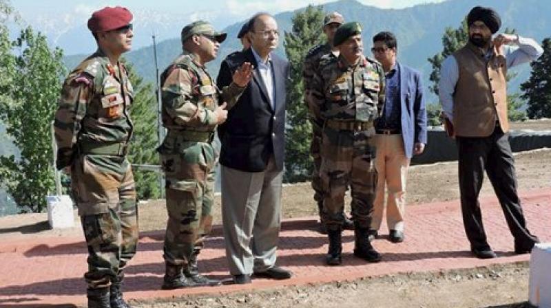 Defence Minister Arun Jaitley with GOC of Baramulla based Division, Maj Gen RP Kalita during a visit to the forward areas of Rampur Sector of North Kashmir. (Photo: File/PTI) Defence Minister Arun Jaitley with GOC of Baramulla based Division, Maj Gen RP Kalita during a visit to the forward areas of Rampur Sector of North Kashmir. (Photo: File/PTI)