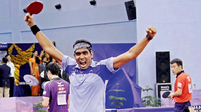END OF THE LONG WAIT: Achanta Sharath Kamal. DC Photo END OF THE LONG WAIT: Achanta Sharath Kamal. DC Photo