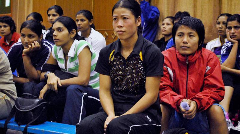 Women boxers at the national camp at NIS Patiala. PTI Photo Women boxers at the national camp at NIS Patiala. PTI Photo