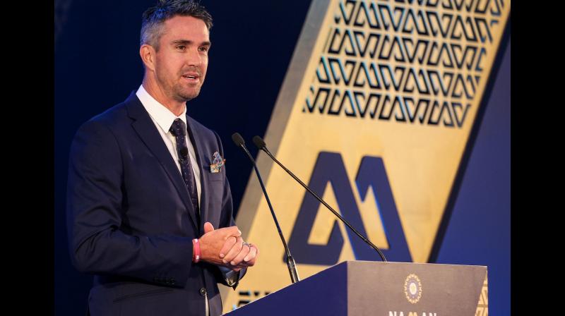 Former English cricketer Kevin Pietersen at the 6th M A K Pataudi Memorial Lecture and BCCI Awards, in Bengaluru, in 2018. PTI Photo Former English cricketer Kevin Pietersen at the 6th M A K Pataudi Memorial Lecture and BCCI Awards, in Bengaluru, in 2018. PTI Photo
