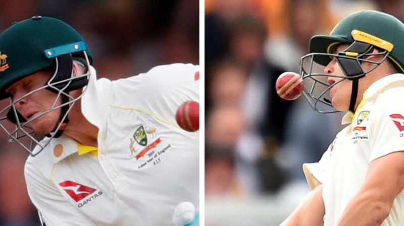 Steve Smith suffered a delayed concussion after being hit on the neck and was later ruled out of the third match, which England won. Marnus Labuschagne, who replaced Smith as test cricket’s first concussion substitution, was struck on the protective face grill of his helmet on his second ball. (Photo:AFP) Steve Smith suffered a delayed concussion after being hit on the neck and was later ruled out of the third match, which England won. Marnus Labuschagne, who replaced Smith as test cricket’s first concussion substitution, was struck on the protective face grill of his helmet on his second ball. (Photo:AFP)