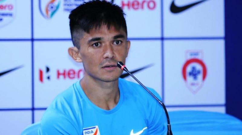 "The BFC medical team have shared the MRI reports and medical assessments and we have scrutinised them thoroughly. Sunil needs rest of around two weeks and proper rehabilitation after which he can get back to training," said Indian team's physiotherapist Gigy George. (Photo: AIFF Media) "The BFC medical team have shared the MRI reports and medical assessments and we have scrutinised them thoroughly. Sunil needs rest of around two weeks and proper rehabilitation after which he can get back to training," said Indian team's physiotherapist Gigy George. (Photo: AIFF Media)