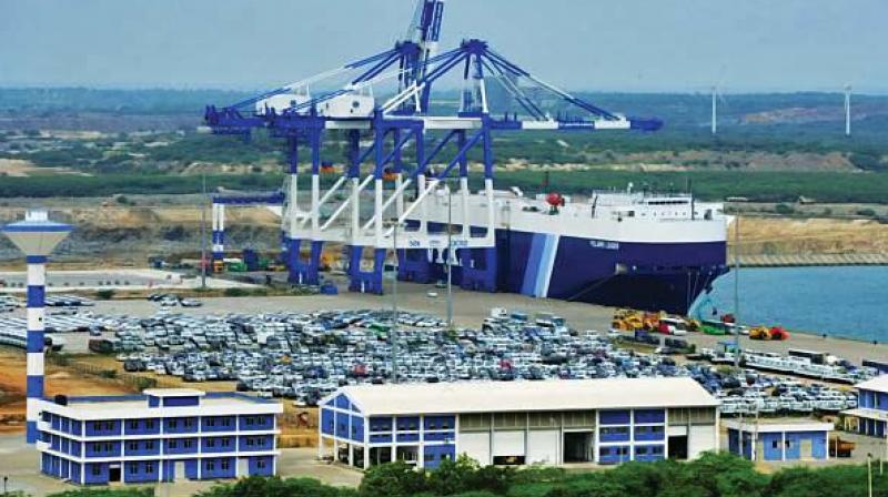 Hambantota port in Sri Lanka, which was built with Chinese collaboration as part of the Belt and Road Initiative; Hambantota port in Sri Lanka, which was built with Chinese collaboration as part of the Belt and Road Initiative;