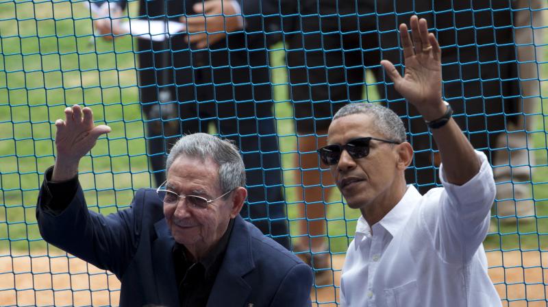 US President Barack Obama, right, and his Cuban counterpart Raul Castro. (Photo: AP/File) US President Barack Obama, right, and his Cuban counterpart Raul Castro. (Photo: AP/File)