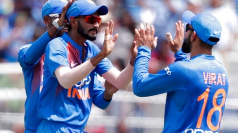 After India clinched the T20I series 3-0 against West Indies, Skipper Virat Kohli along with his wife Anushka Sharma and teammate Khaleel Ahmed decided to go out for an outing in Georgetown. (Photo:AP) After India clinched the T20I series 3-0 against West Indies, Skipper Virat Kohli along with his wife Anushka Sharma and teammate Khaleel Ahmed decided to go out for an outing in Georgetown. (Photo:AP)