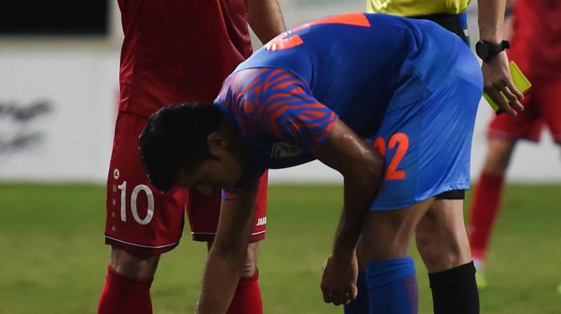Narender Gahlot achieved the feat during the team's match against Syria in the Intercontinental Cup at the EKR Arena in Ahmedabad. (Photo:AFP) Narender Gahlot achieved the feat during the team's match against Syria in the Intercontinental Cup at the EKR Arena in Ahmedabad. (Photo:AFP)