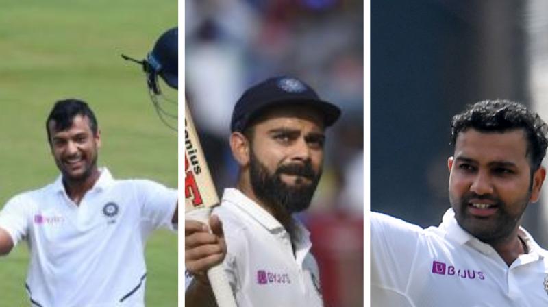 This unique record was created on Sunday after Rohit smashed his first double ton in the longest format of the game. (Photo: AFP/PTI) This unique record was created on Sunday after Rohit smashed his first double ton in the longest format of the game. (Photo: AFP/PTI)