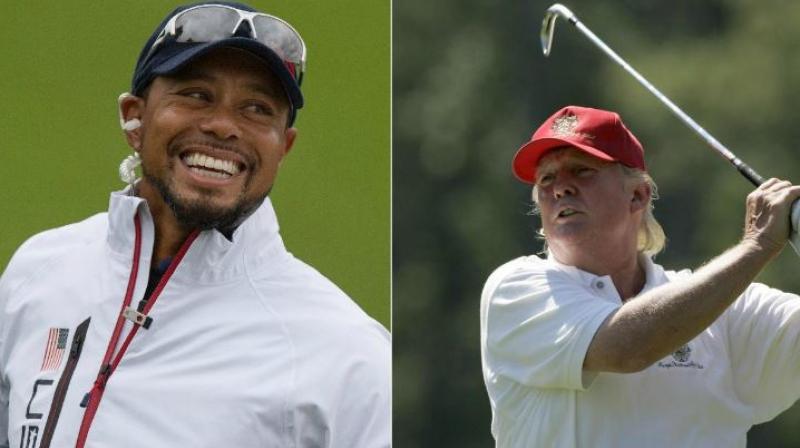US President-elect Donald Trump on Friday was joined at a golf course he owns by Tiger Woods. (Photo: AFP/AP) US President-elect Donald Trump on Friday was joined at a golf course he owns by Tiger Woods. (Photo: AFP/AP)